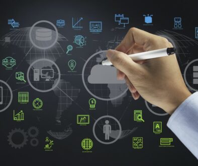 Business Plan - hand presenting business elements concept